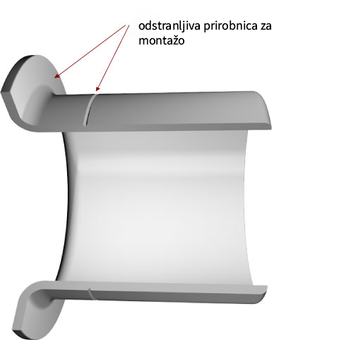 odstranljiva prirobnica